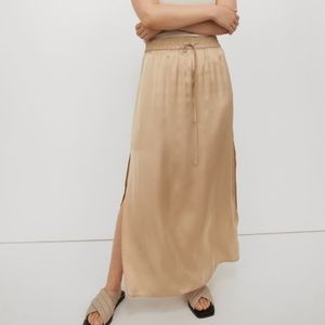 Satin Double Split Skirt